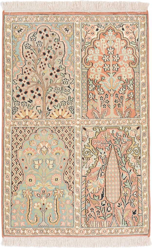 Cashmere Silk Tappeto 90x60 (Indian) Annodato A Mano