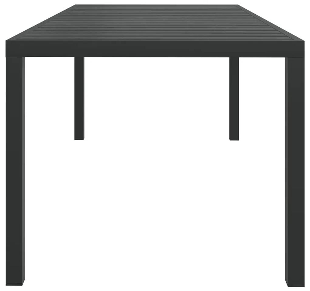 Tavolo da giardino nero 185x90x74 cm in alluminio e wpc