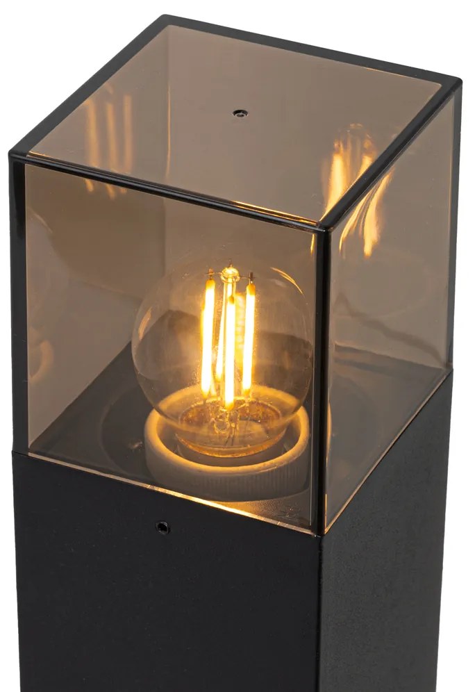 Lampada da esterno a palo nera con paralume fumé 30 cm - Denmark