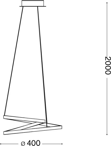 Ideal Lux - Lampadario LED sospeso con cavo OZ LED/38W/230V Ø 40 cm CRI 90 dorato