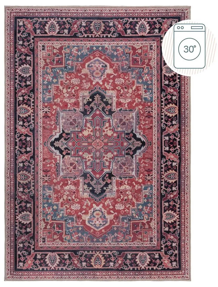 Tappeto lavabile bordeaux con fibre riciclate 160x230 cm Windsor - Flair Rugs