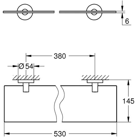 GROHE 412022430 - Mensola in vetro START 530 mm nera