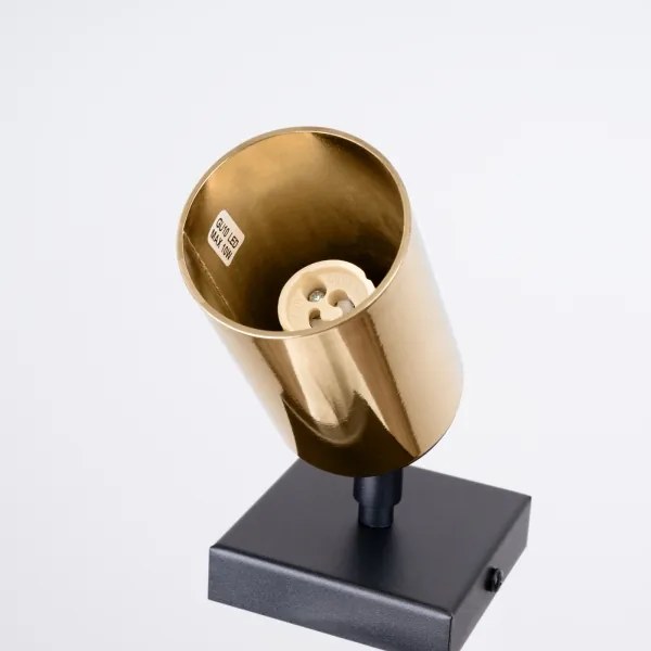 Sollux SL.1382 - Faretto da parete WINX 1xGU10/10W/230V nero/oro