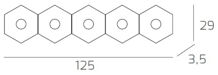 Plafoniera Moderna Hexagon Metallo Grigio 5 Luci Led 12X5W