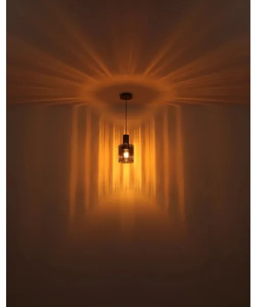 Globo 15904HA - Lampadario a sospensione con filo TULIVAR 1xE27/40W/230V diametro 18 cm marrone