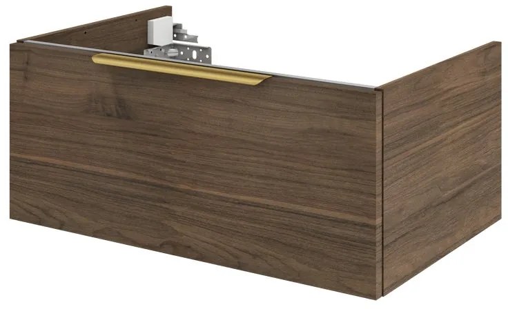 Mobile da bagno sospeso sotto lavabo L 135 x H 64 x P 48 cm bianco laccato opaco, 2 cassetti Apertura push-pull SENSEA Neo, Maniglie acquistabili separatamente