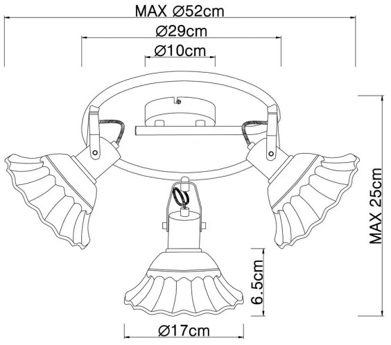 Globo 54050-3 - Faretto JOWITA 3xE27/40W/230V