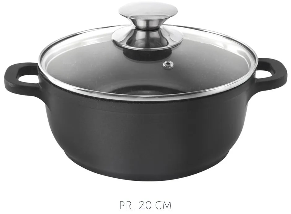 Set di pentole da 4 pezzi con 3 coperchi in vetro Grande - Orion