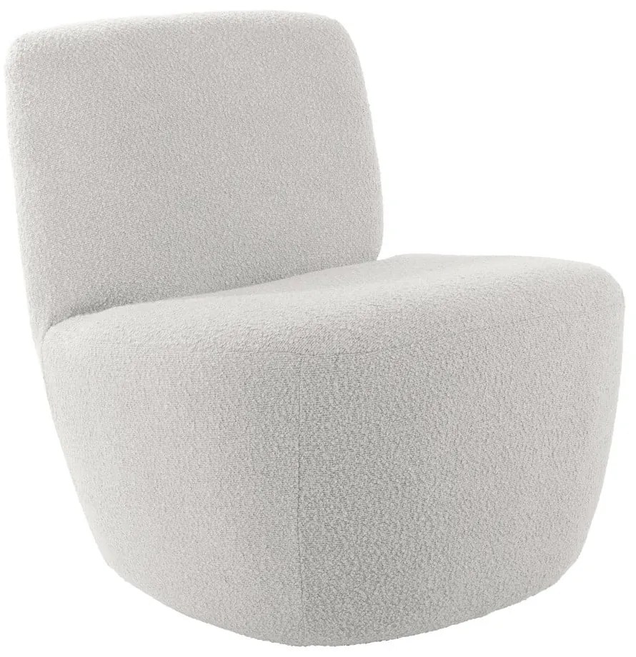 Poltrona bianca in tessuto bouclé Ada - Leitmotiv