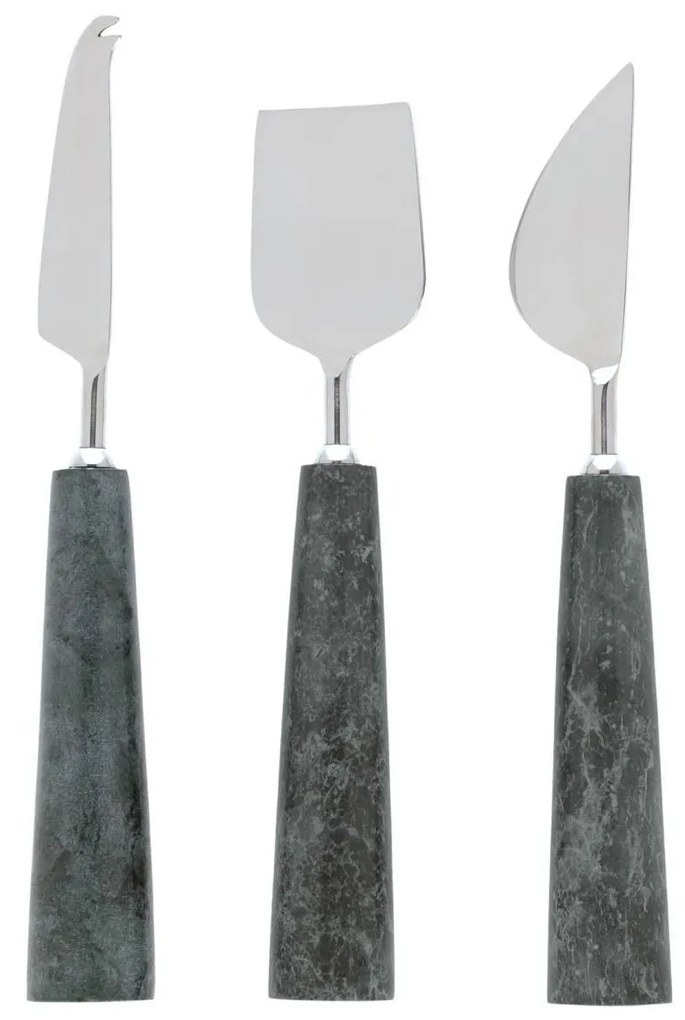 Kave Home - Set posate Bluma per formaggi in marmo verde