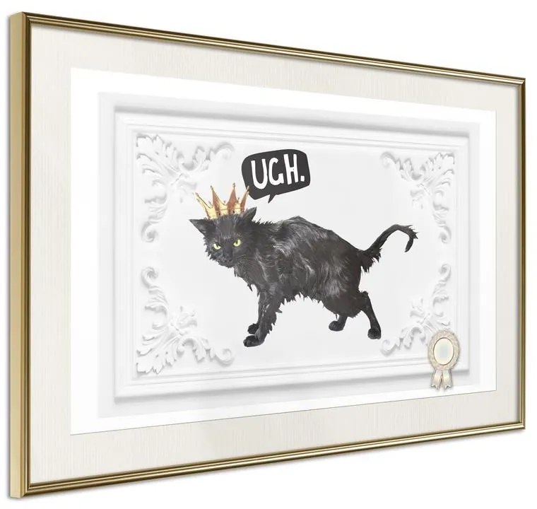 Poster  Cat Rules I  Cornice Quadri Cornice d'oro con passe-partout, Larghezza x Altezza Home decor 30x20