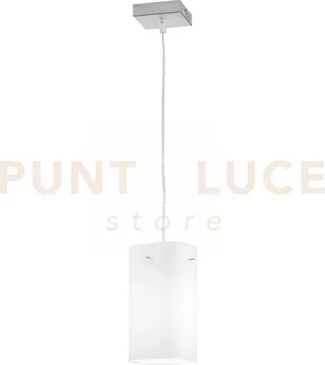 Lampadario a sospensione square bianca 1 luce attacco e27 10x10x23c...