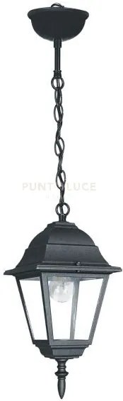 Sospensione roma nera 1 luce attacco e27 ip44 14,6x14,6x97cm