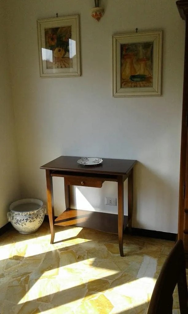 Scrittoio arte povera in legno massello noce lucido 85 cm