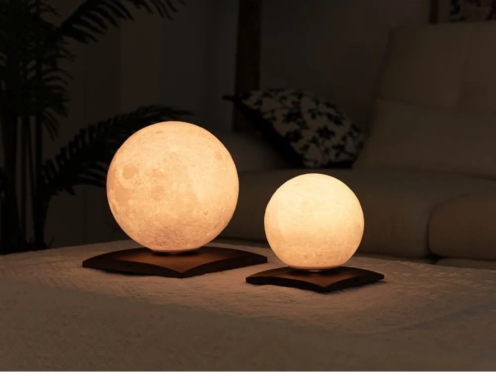 Decorazione luminosa marrone scuro con ricarica USB ø 12 cm Smart LunaSpin – Gingko