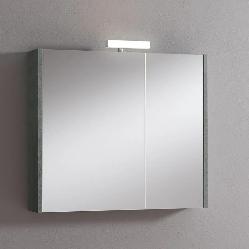 Pensile con luce Akira cemento L 80 x H 70 x P 15.5 cm
