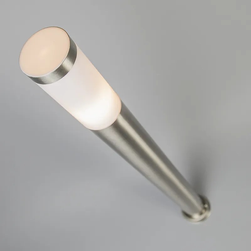 Lampada da esterno palo in acciaio 110 cm IP44 - Rox con picchetto da terra e pressacavo