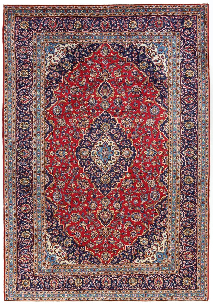 Kashan Tappeto 370x250 (Iran) Annodato A Mano
