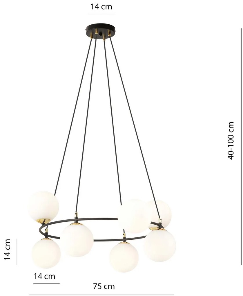 Lampadario a Sospensione AZURA 8 OPAL