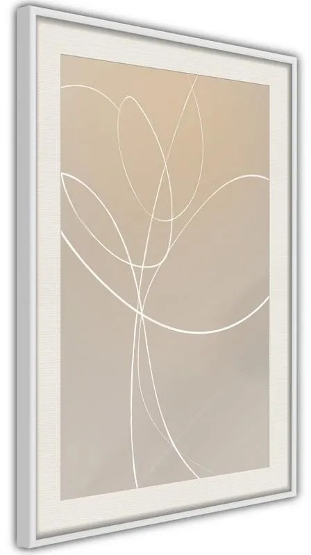 Poster  White Tulip  Cornice Quadri Cornice d'oro con passe-partout, Larghezza x Altezza Home decor 20x30