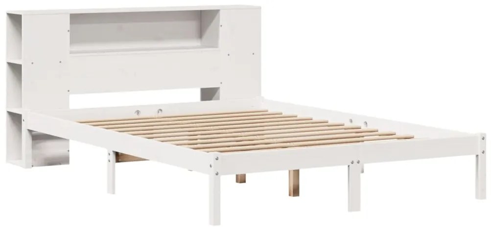 Letto libreria senza materasso bianco 150x200 cm legno di pino