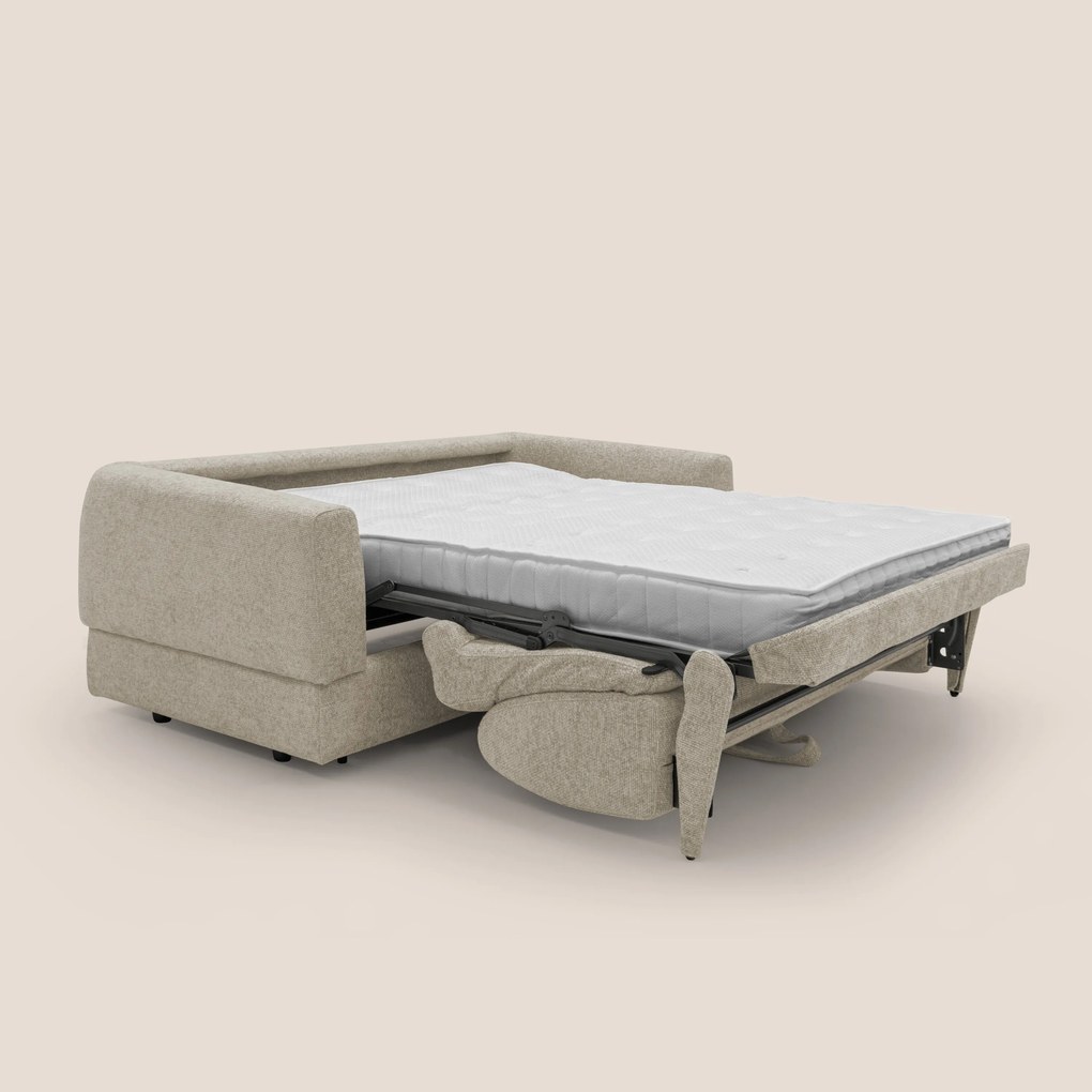 Happy Divano letto matrimoniale con materasso h18 cm in tessuto impermeabile T10 beige