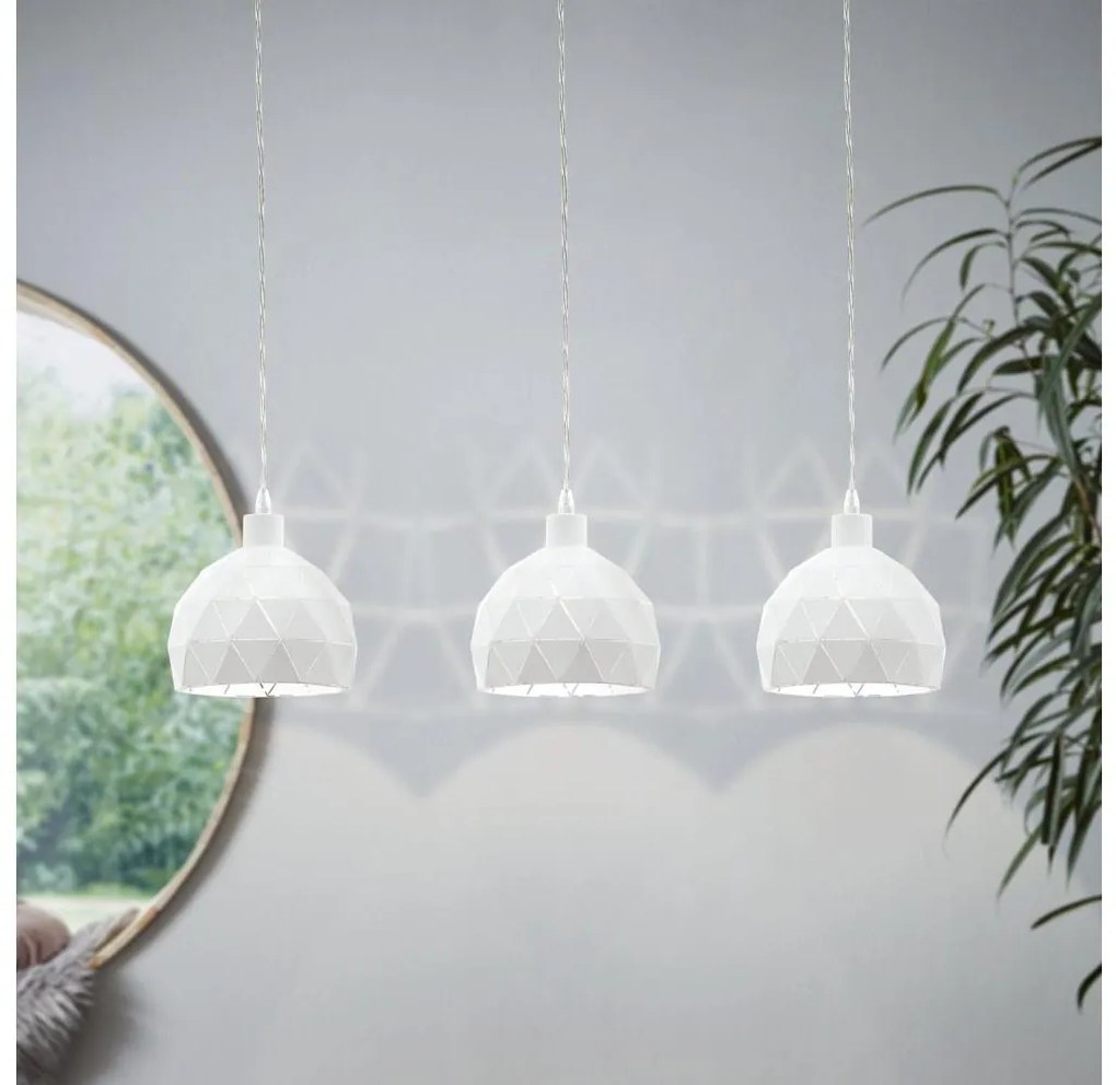 Eglo 97857 - Lampadario a sospensione con filo ROCCAFORTE 3xE14/40W/230V