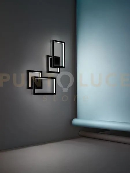Applique in alluminio colore nero cross led 20w cct 3000k 4000k 600...