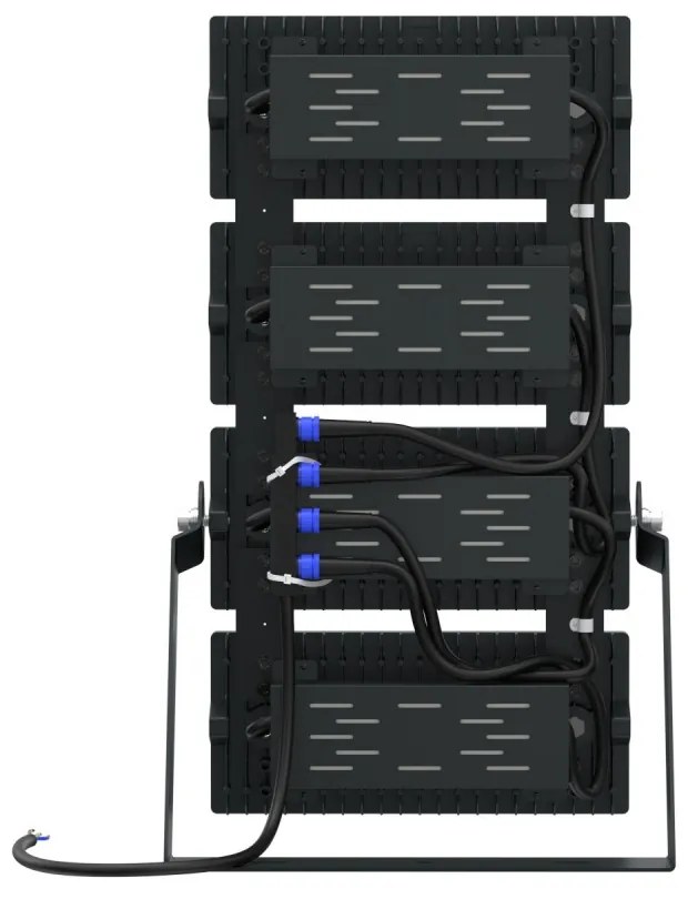 Faro Modulare LED 800W IP66, 167lm/W, No Flickering con driver Philips Colore Bianco Naturale 4.000K, Scegli l'angolo di illuminazione Asimmetrica 50°, Scegli le staffe dei moduli Fisse