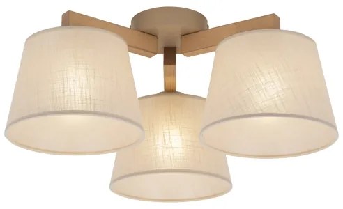 Brilagi - Lampadario da soffitto a montaggio superficiale LATTE SABIA 3xE27/15W/230V pino/beige