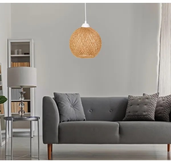 Lampadario su corda JUTE 1xE27/60W/230V beige