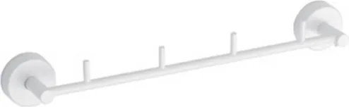 Kamalu - Porta salviette barra con 3 ganci in acciaio inox bianco opaco | Monde-B