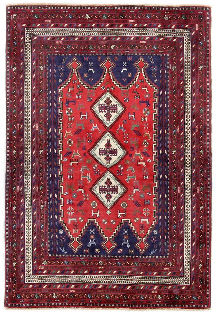 Afshar Tappeto 200x130 (Iran) Annodato A Mano