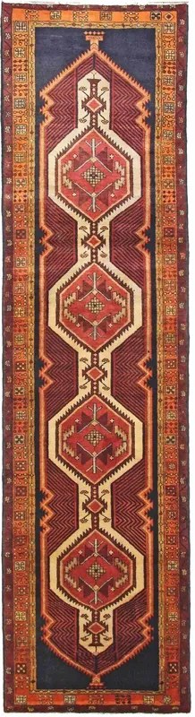Kazak Tappeto persiano 400 x 110 Rosso (Iran) Annodato A Mano
