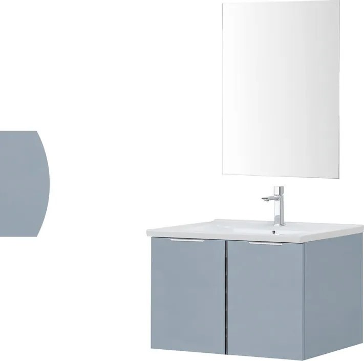 Mobile bagno con lavabo Rialto L 80 x H 53 x P 46 cm azzurro