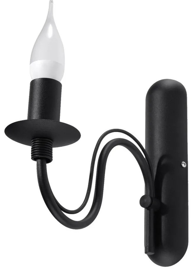 Lampada da parete nera in metallo Fiorano – Sollux