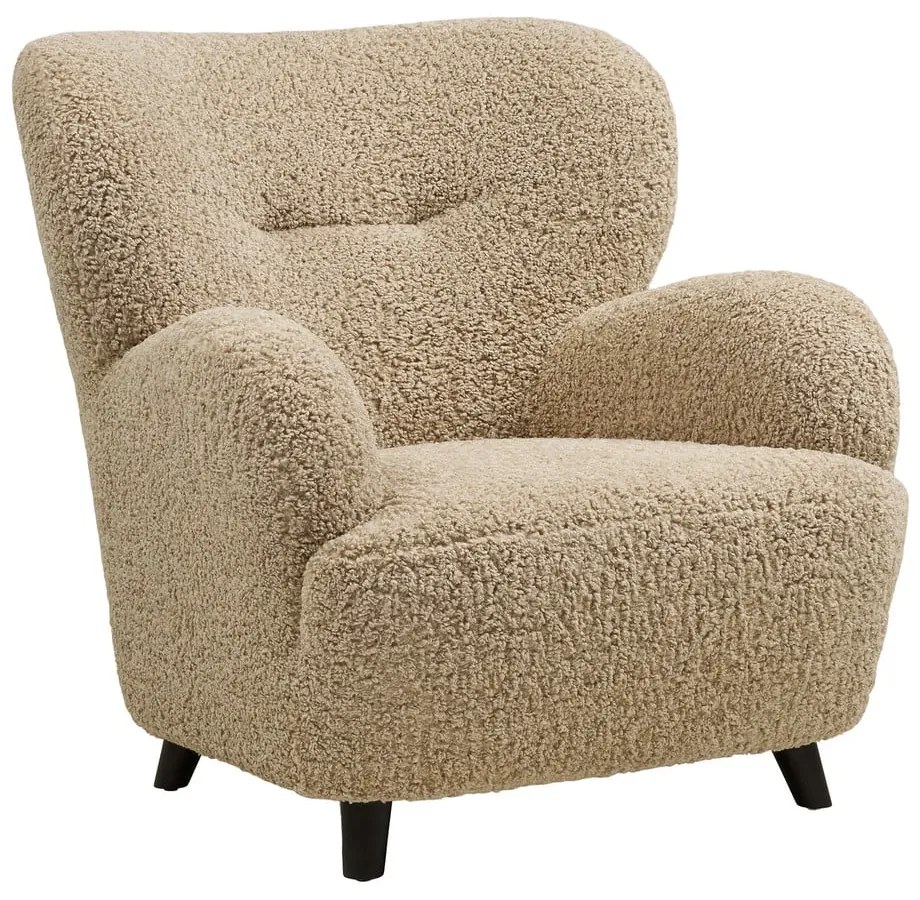 Poltrona marrone chiaro con rivestimento in bouclé Lunaro – House Nordic