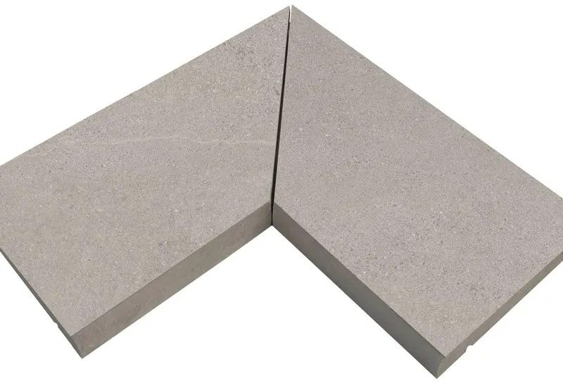 Bordo per piscina in gres porcellanato ECODADO+ Gradone Gres Int. dx-sx grigio 30x60x2 L 60 x H 60 cm, Sp 20 mm