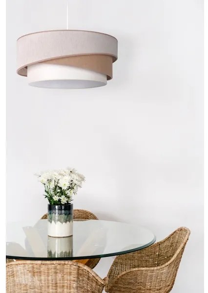 Duolla - Lampadario a sospensione con filo KOBO 1xE27/15W/230V diametro 45 cm beige/marrone/bianco