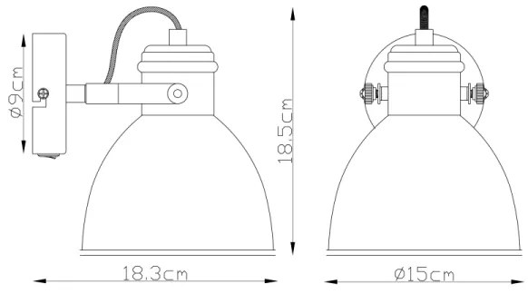 Globo 54018-1 - Luce Spot da parete WIHO 1xE27/40W/230V