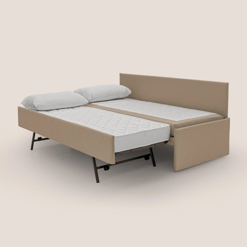Naviglio Divano duplex con doppio letto in tessuto simil cotone impermeabile T13 beige