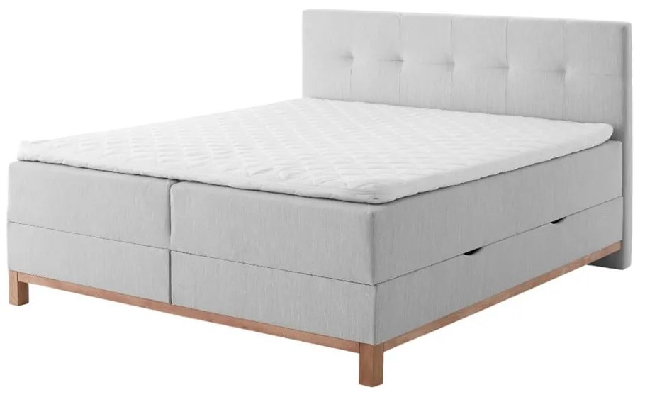 Letto boxspring grigio chiaro con contenitore 160x200 cm Catania - Meise Möbel