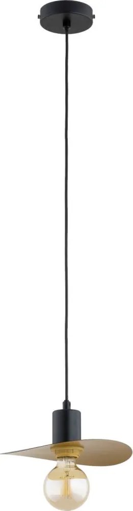 Lampadario a cavo SAVANA 1xE27/15W/230V Ø 23 cm nero/oro