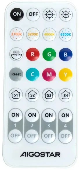 Aigostar - LED RGBW Dimmerabile muro Lampada MESH Smart LED/12W/230V + +TC nero