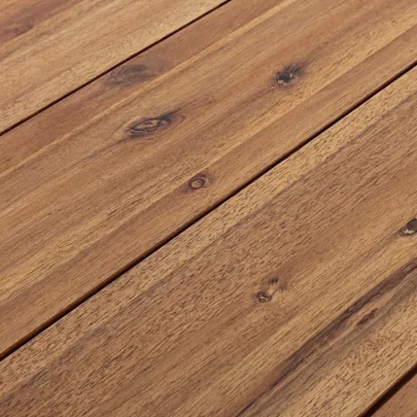 Tavolo da esterno quadrato in legno 130x130 cm gambe in acciaio Helsinki Bizzotto