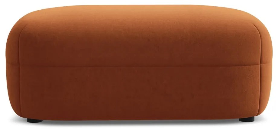 Poggiapiedi arancione con rivestimento in velluto Moana – Makamii