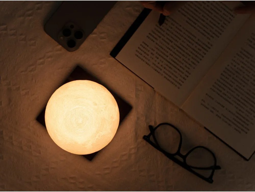 Decorazione luminosa marrone scuro con ricarica USB ø 12 cm Smart LunaSpin – Gingko