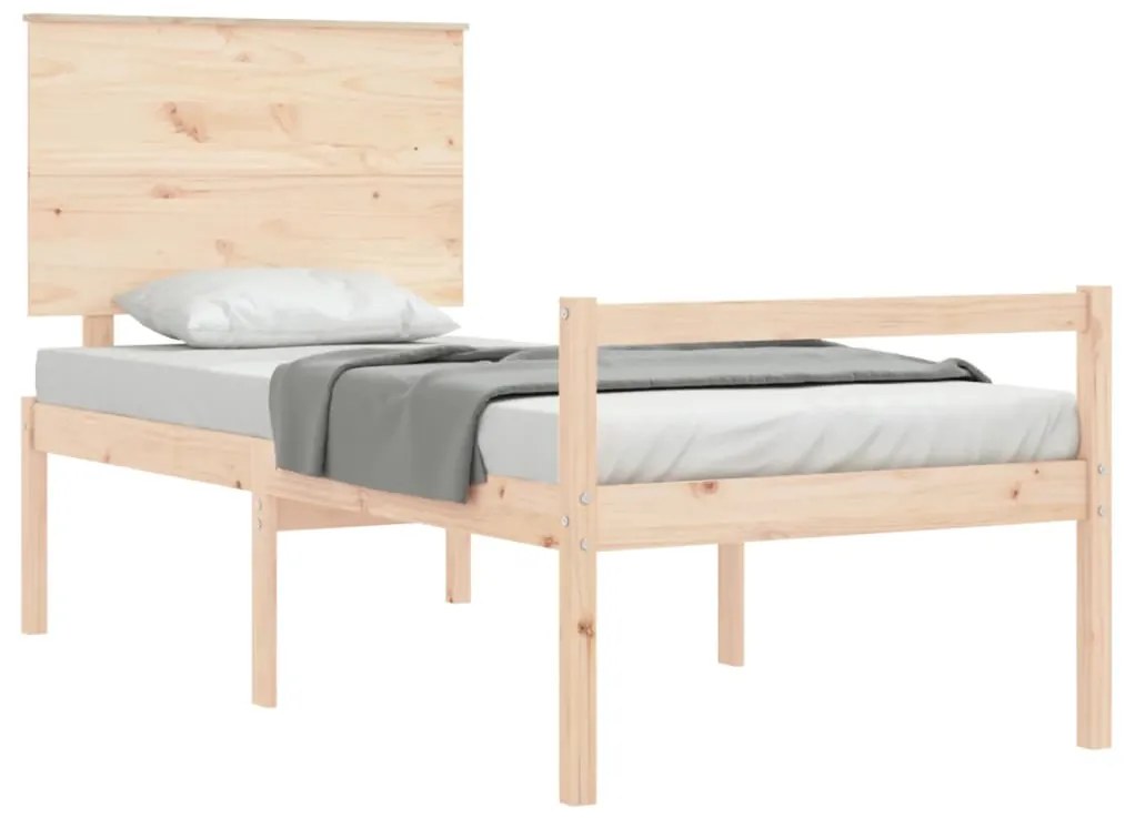 Letto per anziani con testiera 100x200 cm in legno massello