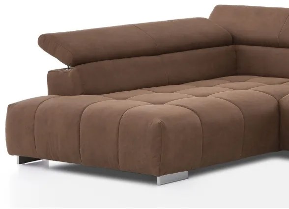 Divano angolare a U TROPEA sinistro marrone