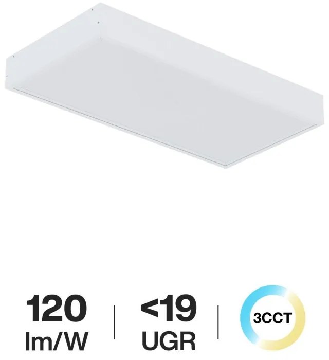 Plafoniera LED 60x30 32W da soffitto UGR19 CCT con driver Philips Colore Bianco Variabile CCT